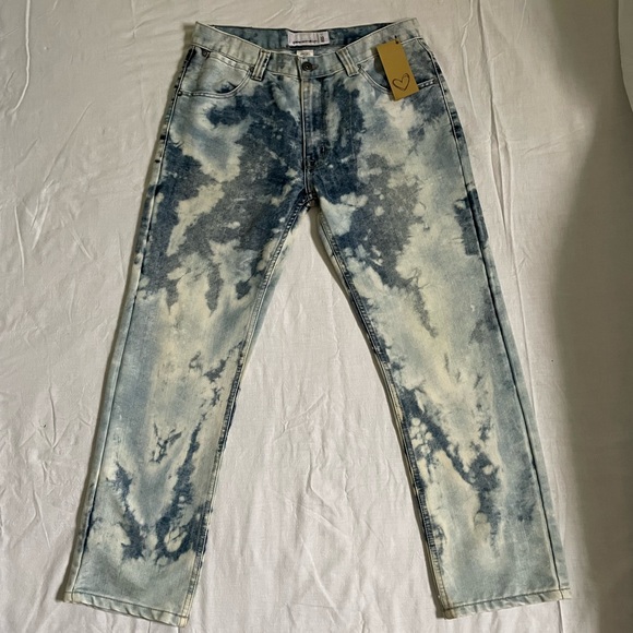 Upcycled Ocean Galaxy Jeans Size 32 x 30 8 10 12 - Picture 14 of 14